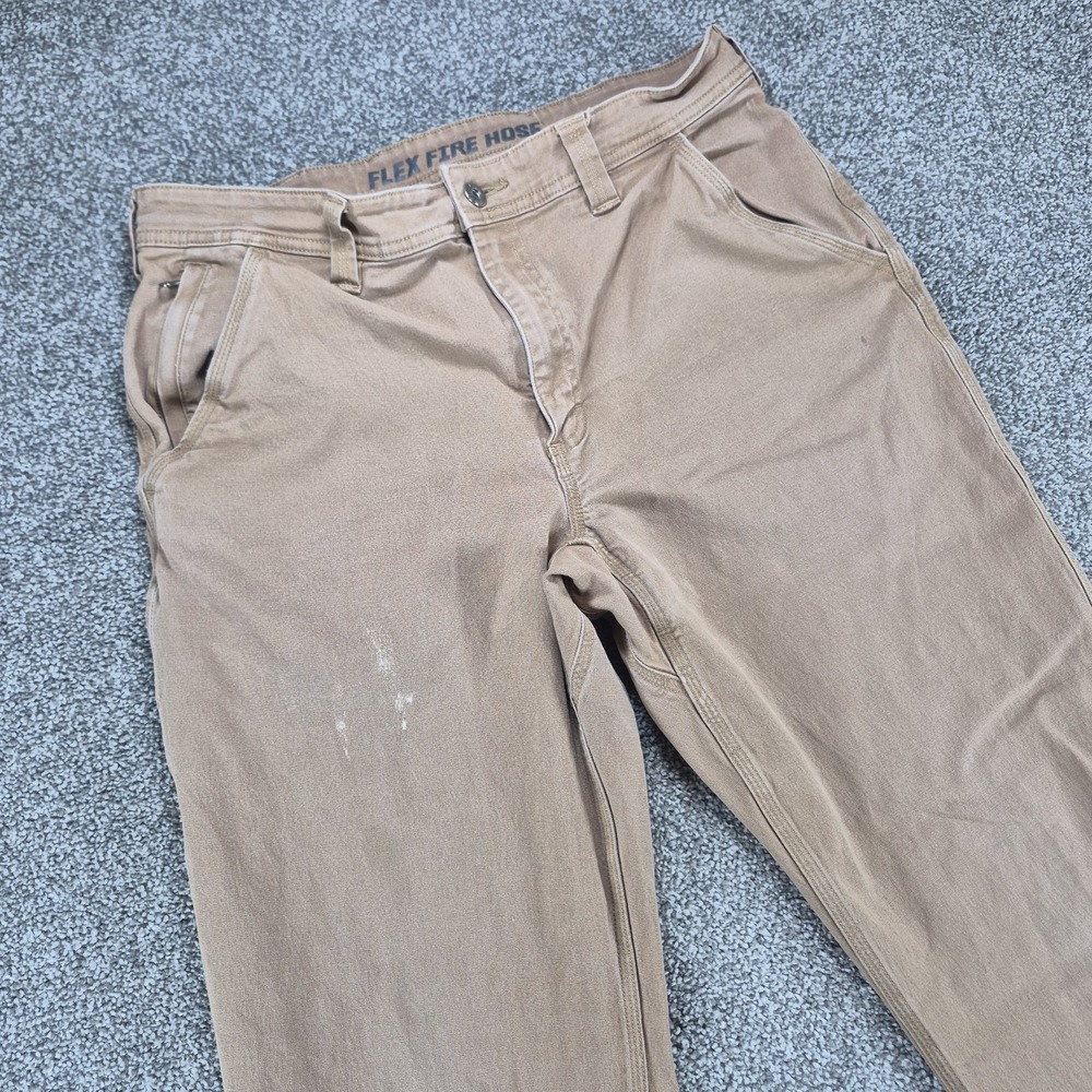 Duluth Trading‎ Pants Mens 34 x 34 Flex Fire Hose Relaxed Fit Khaki Brown